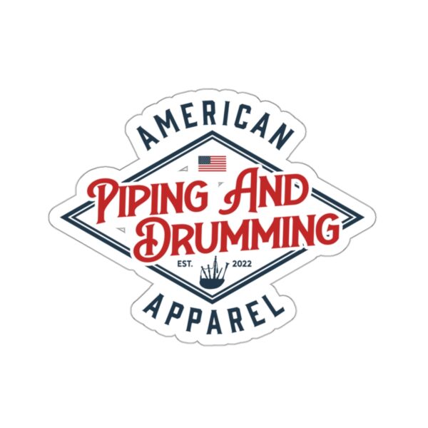 American Piping and Drumming Apparel Logo Kiss-Cut Stickers - Image 16