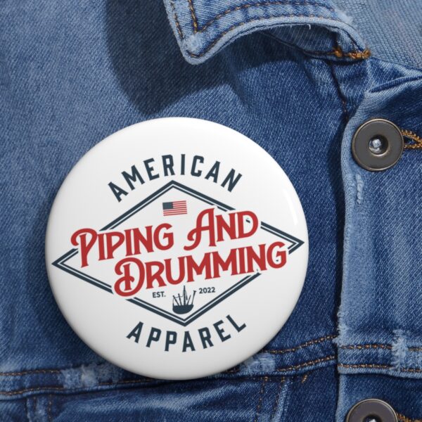 American Piping and Drumming Apparel Logo Custom Pin Buttons - Image 2