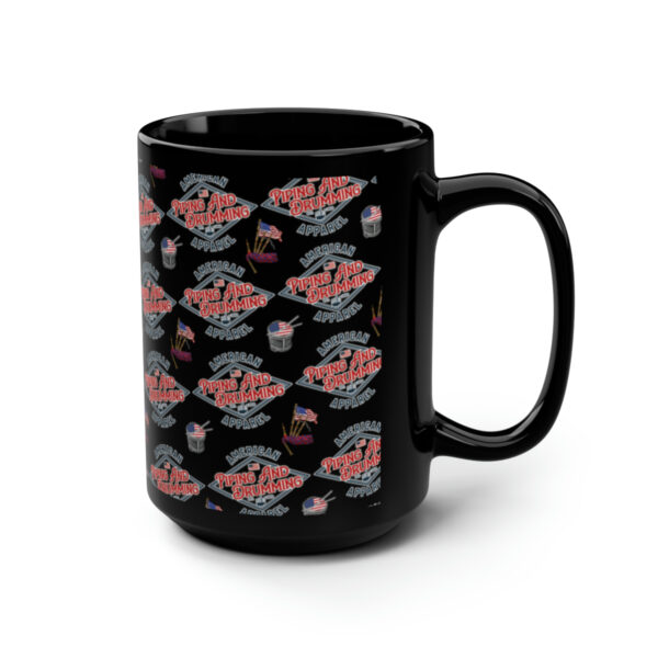 American Piping and Drumming Apparel Black Mug, 15oz - Image 2