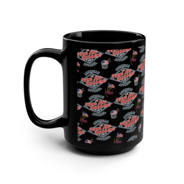 American Piping and Drumming Apparel Black Mug, 15oz - Image 4