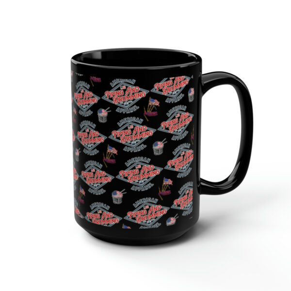 American Piping and Drumming Apparel Black Mug, 15oz - Image 5