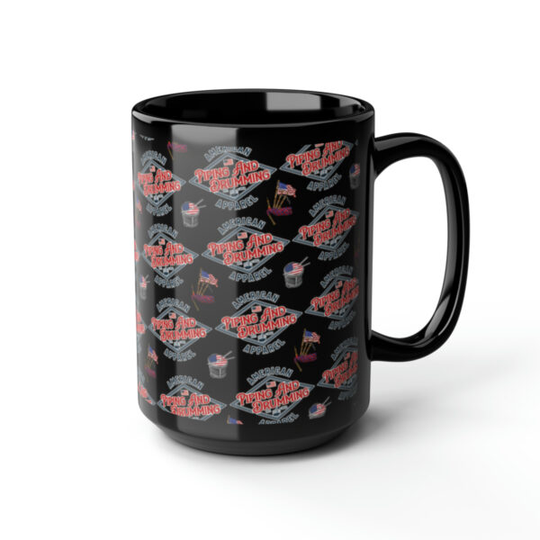 American Piping and Drumming Apparel Black Mug, 15oz - Image 6