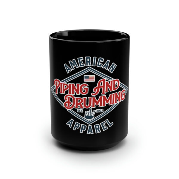 American Piping and Drumming Apparel Logo Black Mug, 15oz