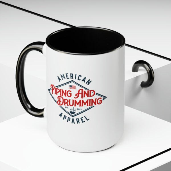 "I'd Rather Be Drumming" Two-Tone Coffee Mugs, 15oz - Image 10