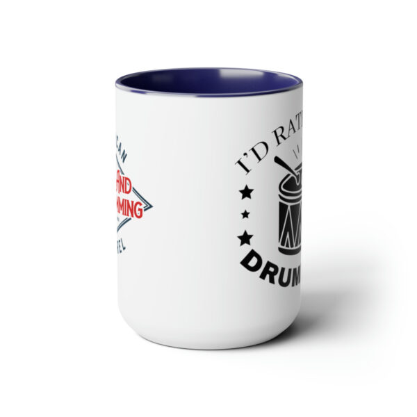 "I'd Rather Be Drumming" Two-Tone Coffee Mugs, 15oz - Image 12