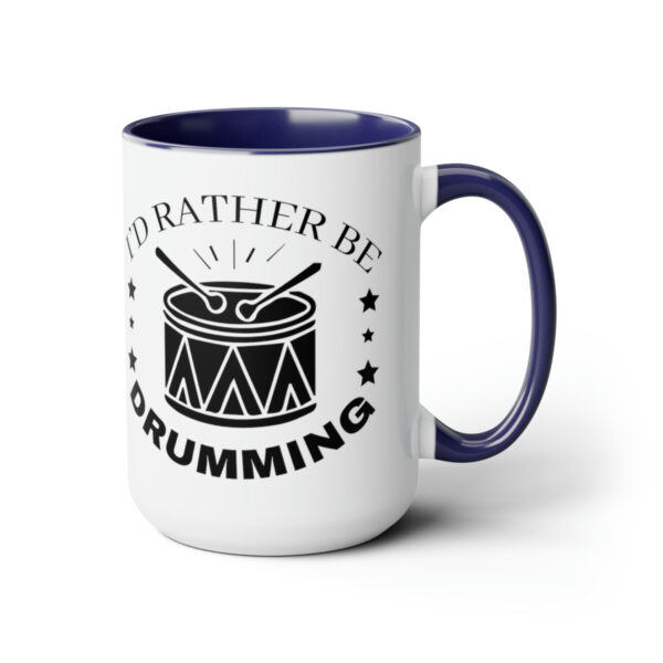 "I'd Rather Be Drumming" Two-Tone Coffee Mugs, 15oz - Image 13