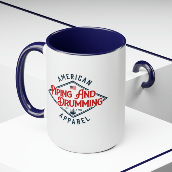 "I'd Rather Be Drumming" Two-Tone Coffee Mugs, 15oz - Image 15