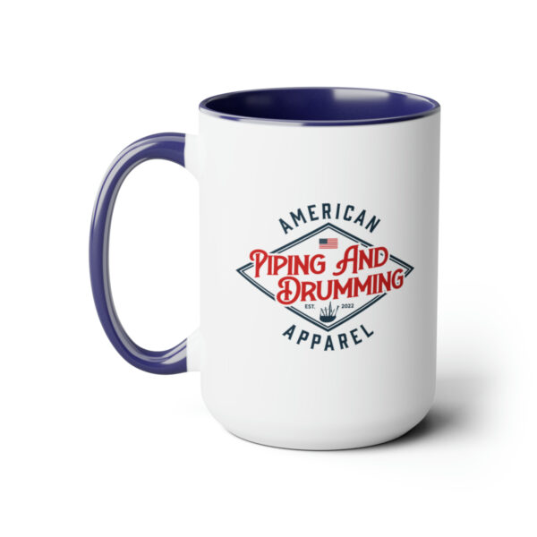 "Living on Coffee and Drums" Two-Tone Coffee Mugs, 15oz - Image 8