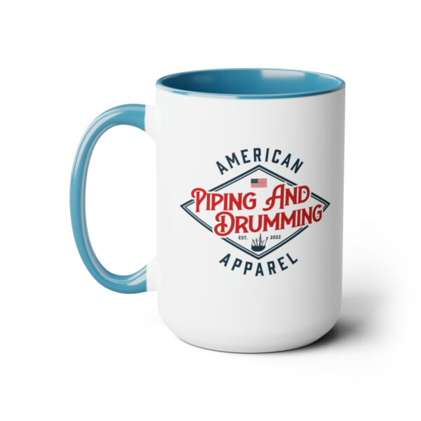 "I'd Rather Be Drumming" Two-Tone Coffee Mugs, 15oz - Image 2