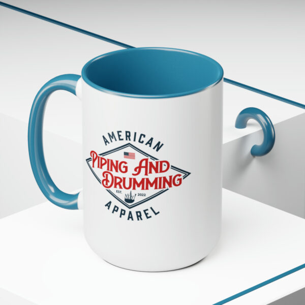 "I'd Rather Be Drumming" Two-Tone Coffee Mugs, 15oz - Image 5