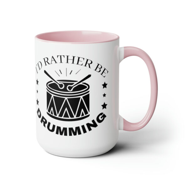 "I'd Rather Be Drumming" Two-Tone Coffee Mugs, 15oz - Image 18