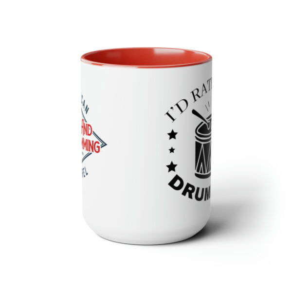 "I'd Rather Be Drumming" Two-Tone Coffee Mugs, 15oz - Image 22