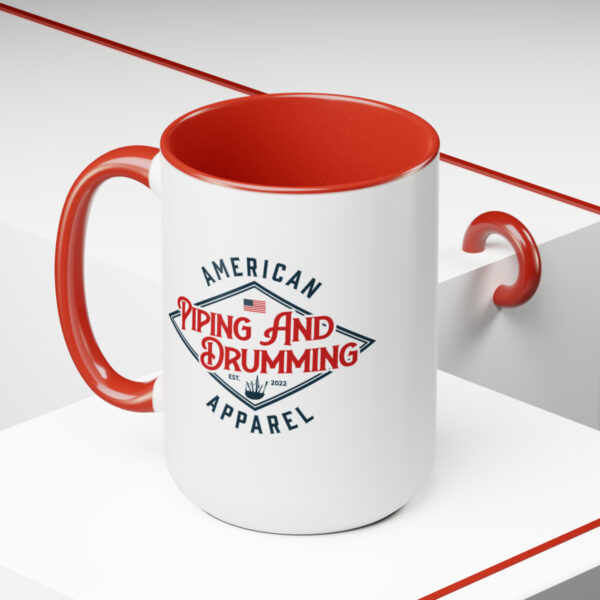 "I'd Rather Be Drumming" Two-Tone Coffee Mugs, 15oz - Image 25