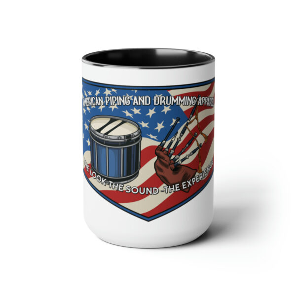 American Piping and Drumming Apparel Badge Two-Tone Coffee Mugs, 15oz - Image 7