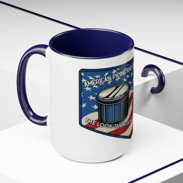 American Piping and Drumming Apparel Badge Two-Tone Coffee Mugs, 15oz - Image 5