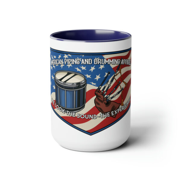 American Piping and Drumming Apparel Badge Two-Tone Coffee Mugs, 15oz